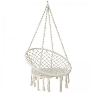 Indoor Outdoor Use Hanging Chair Macrame For Adult Or Children 100% Handmade Portable Cotton Hammock Chair