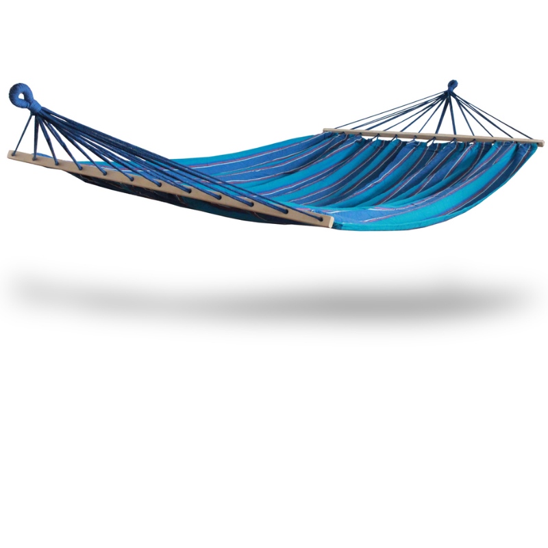 Double Brazilian Hammock with Wooden -Two Person Bed for Backyard,Porch,Outdoor and Indoor Use-Soft Woven Cotton Fabric for Supreme Comfort-Handmade