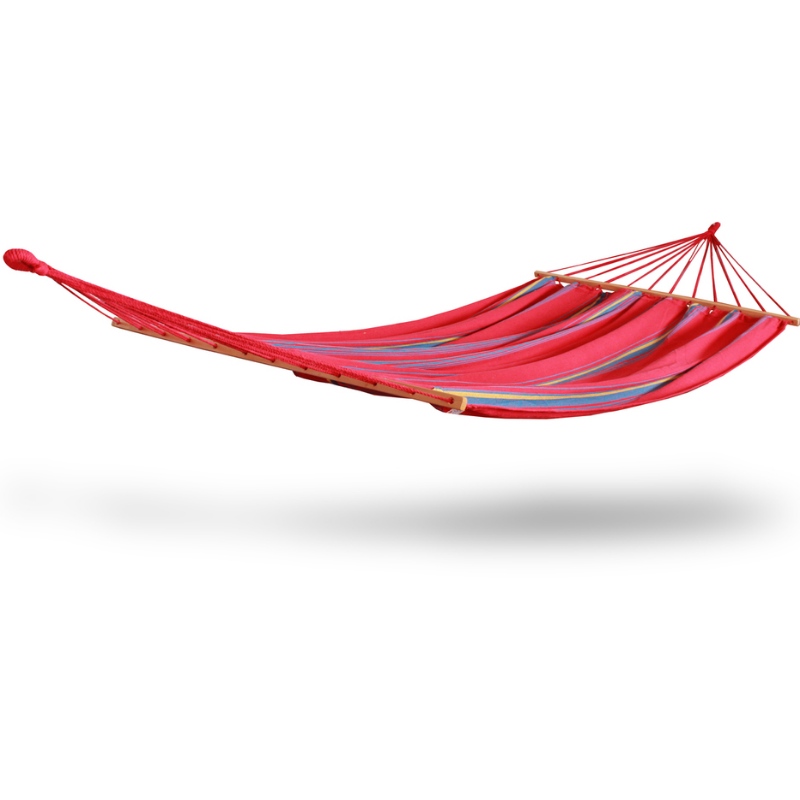 Double Brazilian Hammock with Wooden -Two Person Bed for Backyard,Porch,Outdoor and Indoor Use-Soft Woven Cotton Fabric for Supreme Comfort-Handmade