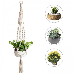 Handmade Cotton Rope Plant Hanger for Gift Round & Square Pots(Pot Not Included)