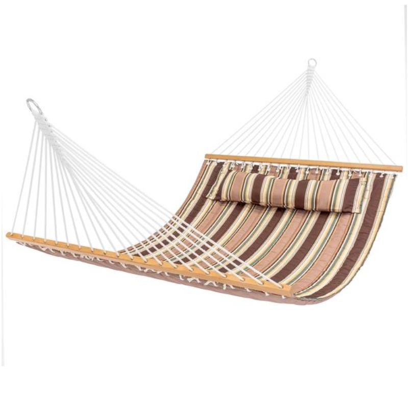 Double Layer  Brazilian Hammock with Wooden -Two Person Bed for Backyard,Porch,Outdoor and Indoor Use-Soft Woven Cotton Fabric for Supreme Comfort-Handmade