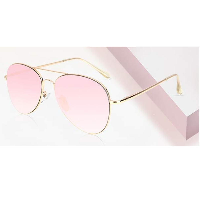 Classic aviator mirrored flat lens sunglasses metal frame with spring hinges-multiple mirror lenses colors sunglasses